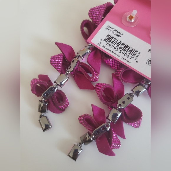 Betsey Johnson Womens Pavé Bow Earrings - Picture 4 of 7
